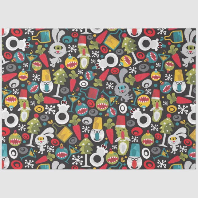 Papier Mousseline Noël et Joyeux Nouvel An (Recto)