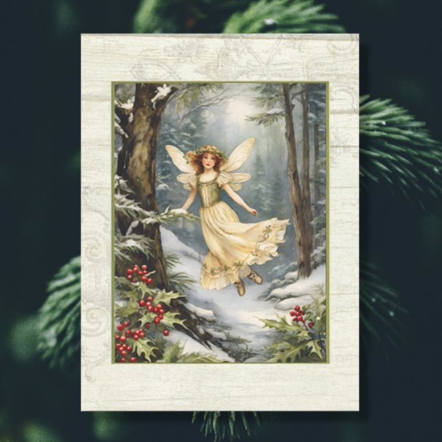 Papier Mousseline Noël Fairy Pine Forest Holly Rustic Grange Bois (Créateur téléchargé)