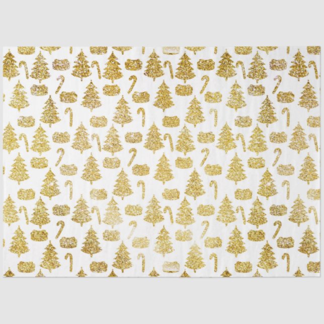 Papier Mousseline Noël Gold Series Design 13 (Recto)