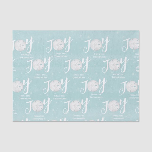 Papier Mousseline Noël Joy Beach Côte Turquoise (Recto)