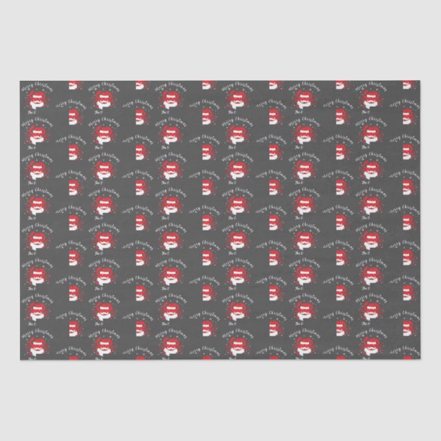 Papier Mousseline Noël joyeux du crabe du Père Noël (Recto)