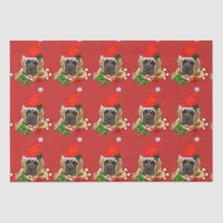 Papier Mousseline Noël Mastiff anglais mignon