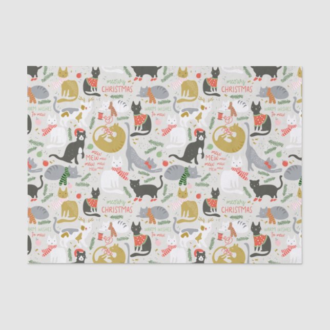 Papier Mousseline Noël Meowy (Recto)