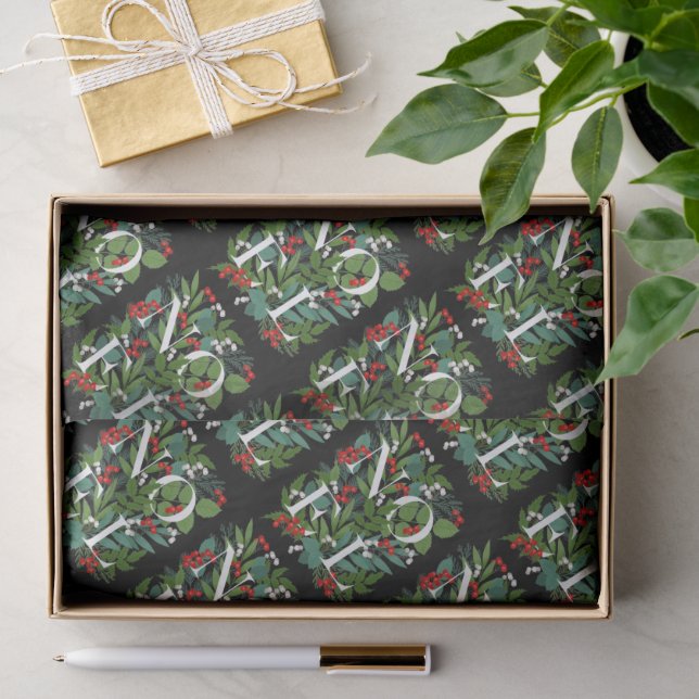 Papier Mousseline Noël NOEL Green et Berries (Cadeau)