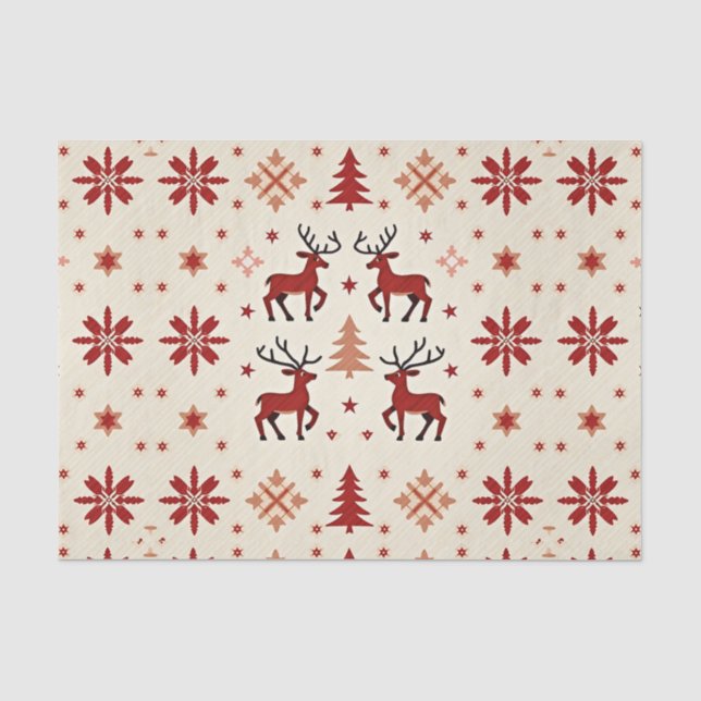 Papier Mousseline Noël nordique (Recto)