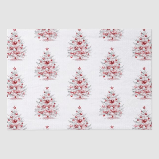 Papier Mousseline Noël Peppermenthe Blanc Rouge (Recto)