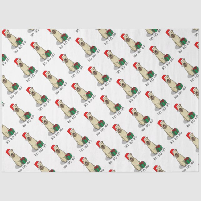 Papier Mousseline Noël Père Noël Wheaten Terrier (blé 1b2) mignonne (Recto)