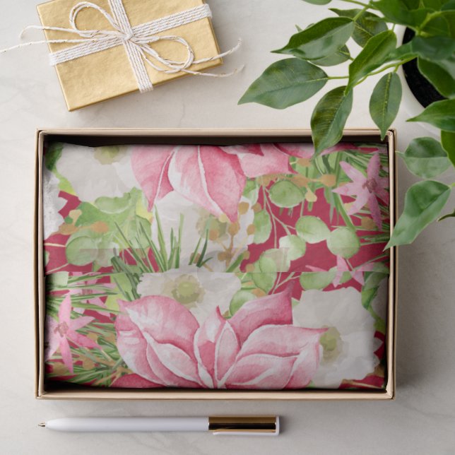 Papier Mousseline Noël Poinsettia Fête Florale (Cadeau)