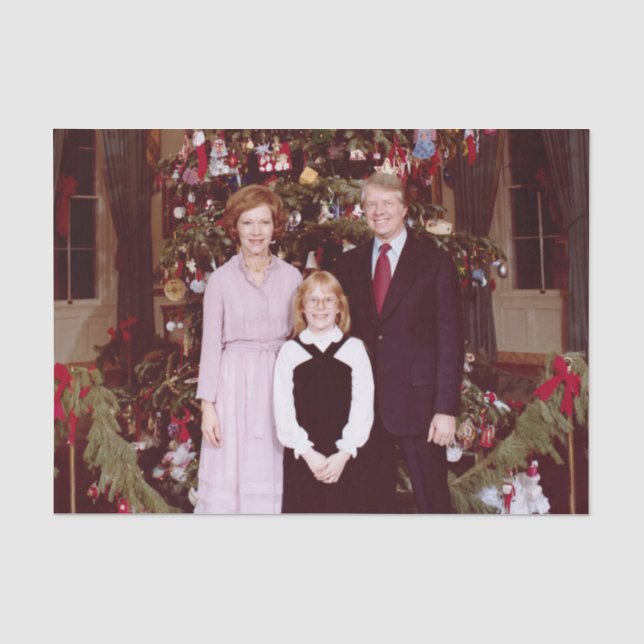Papier Mousseline Noël Président James Jimmy Carter Maison Blanche (Recto)