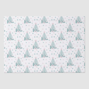 Papier Mousseline Noël rose et vert
