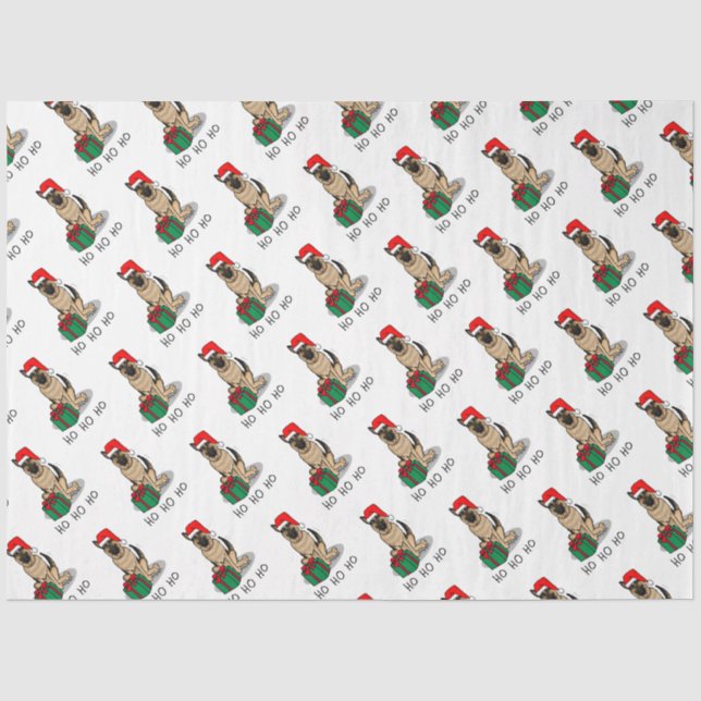 Papier Mousseline Noël Santa Hat Allemand Berger Chien mignonne (Recto)