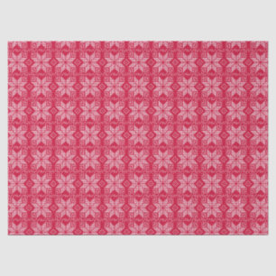 Papier Mousseline Noël, scandinave, rouge, blanc, flocons de neige,