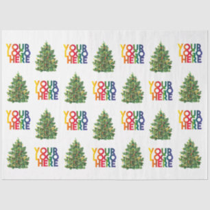 Papier Mousseline Noel Simple Business Logo Vintage Xmas Tree