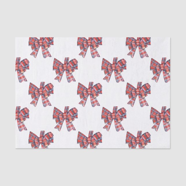 Papier Mousseline Noël Tartan Bow (Recto)