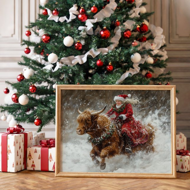 Papier Mousseline Noël Vache Highland Mme Claus Découpage (Créateur téléchargé)