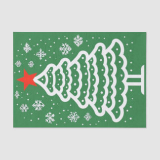 Papier Mousseline Noël vert et rouge