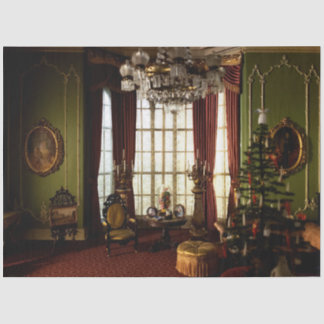 Papier Mousseline Noël victorien - Papier Tissu