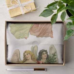 Papier Mousseline Noël Vintage, Antique Victorian Angel Die Cut