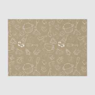 Papier Mousseline Noël vintage Gingerbread Man et père Noël