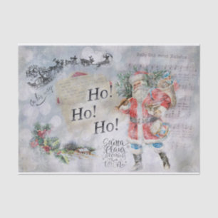 Papier Mousseline Noël Vintage "Ho Ho Ho"