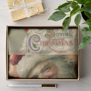 Papier Mousseline Noël Vintage, Portrait victorien du Père Noël
