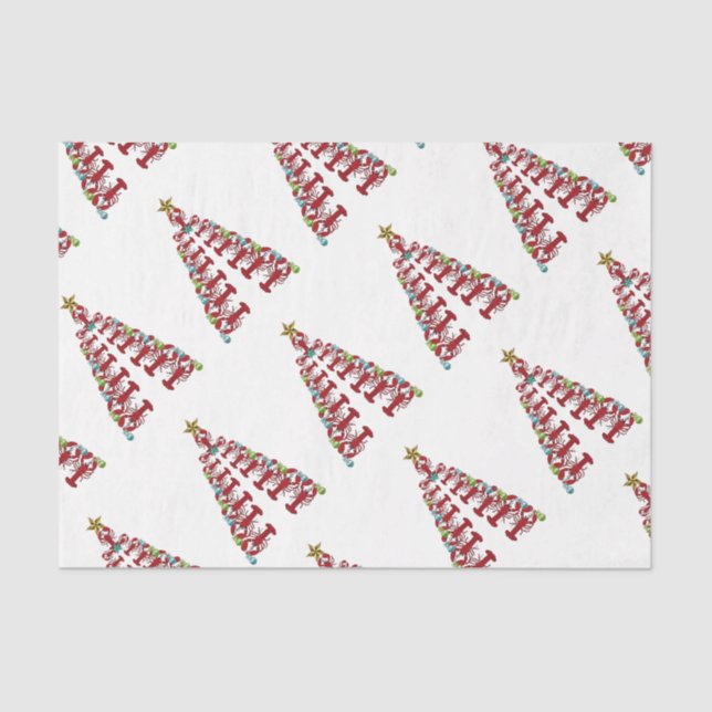 Papier Mousseline Noëls Homard de Noël Tissu de plage nautique (Recto)