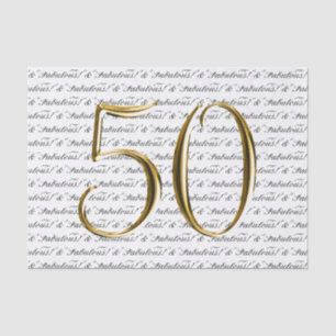 Papier Mousseline Noir 50 d'or et anniversaire fabuleux de  