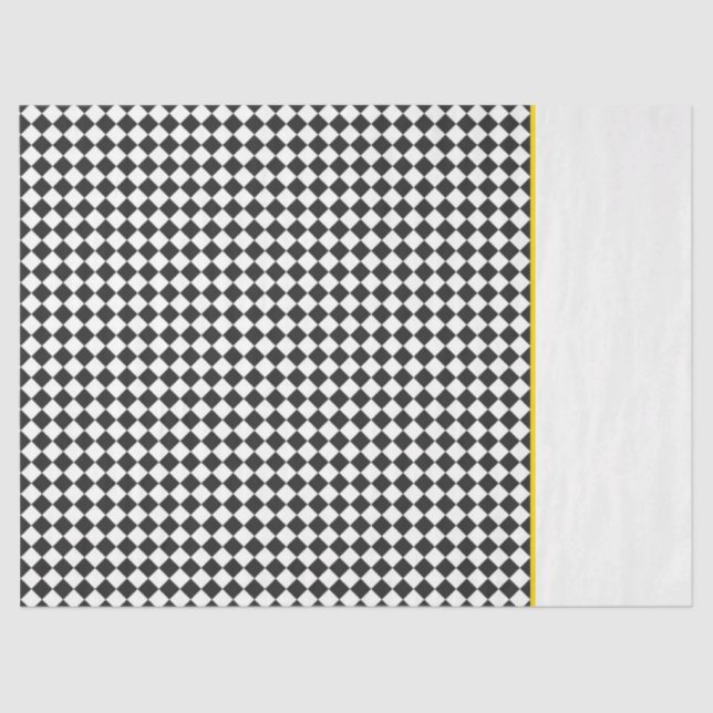 Papier Mousseline noir blanc damier équipe de sport emballage cadeau (Recto)