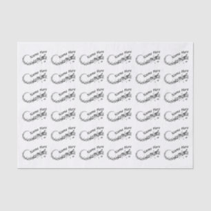 Papier Mousseline Noir Blanc Personnalisé Musique Note Tissu Papier