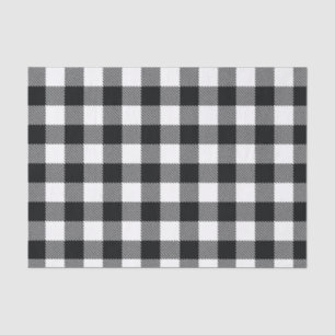 Papier Mousseline Noir et blanc Buffalo Check Plaid Motif rustique