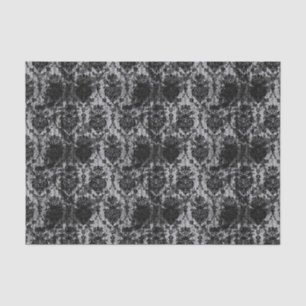 Papier Mousseline Noir et blanc Distressed Damas