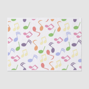 Papier Mousseline Noir et blanc note musicienne Motif
