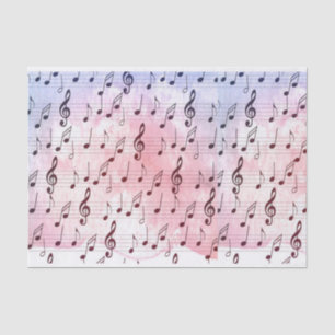 Papier Mousseline Noir et blanc note musicienne Motif