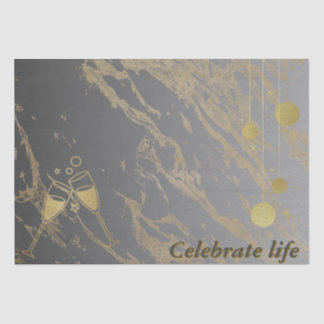 Papier Mousseline noir et or