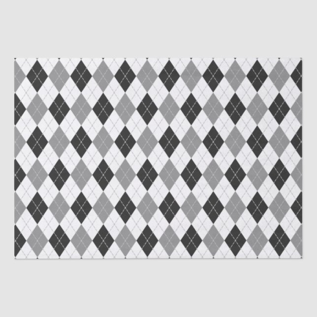 Papier Mousseline noir gris blanc Jacquard plaid (Recto)