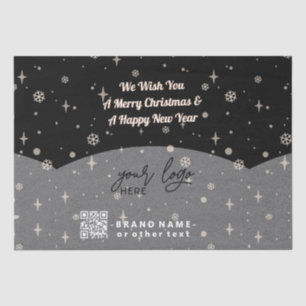 Papier Mousseline Noir Joyeux Noël Business Logo Code QR
