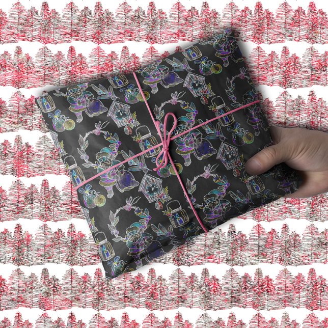 Papier Mousseline Noir Lumière Neon luire Noël Noël Claus Cluster (Créateur téléchargé)