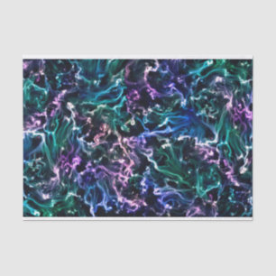 Papier Mousseline Noir rose Turquoise Cosmique Abstrait Fluide Nebul