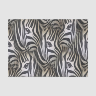 Papier Mousseline Noir - Silhouette blanche Zebra conception de répé