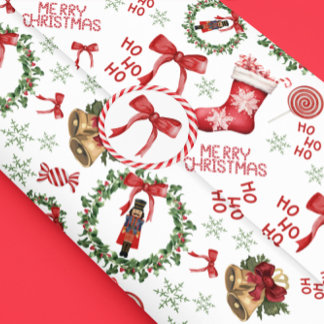 Papier Mousseline Noisettes de Noël Stockage papier de tissus rouges