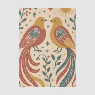 Papier Mousseline Nokshi Katha : Oiseau (Pakhi)