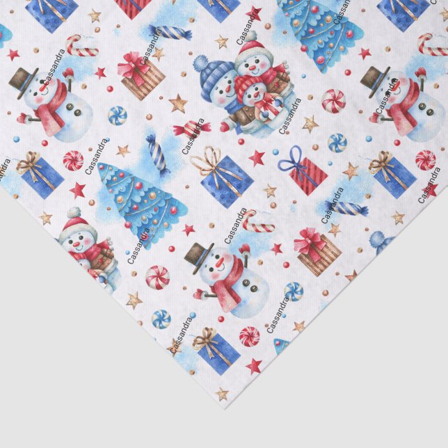Papier Mousseline Nom, 3 feuilles Papier Tissu Fête de Noël (Détail)