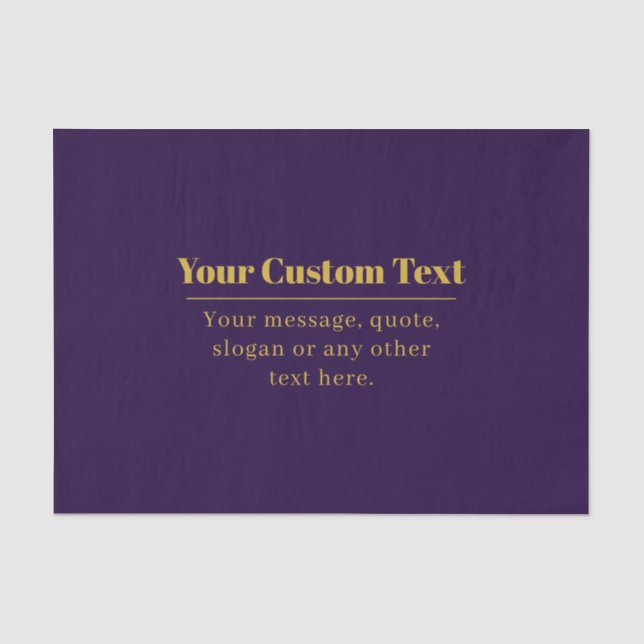 Papier Mousseline Nom commercial ou salutation Dark Purple & Gold (Recto)