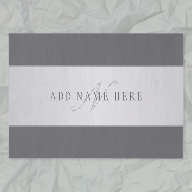 Papier Mousseline Nom élégant & Monogramme Lettrage (ou autre texte) (Créateur téléchargé)