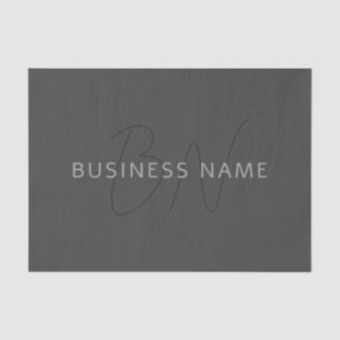 Papier Mousseline Nom et monogramme du cool gris foncé