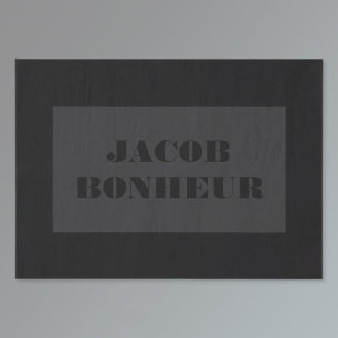 Papier Mousseline Nom moderne professionnel Gris foncé et noir