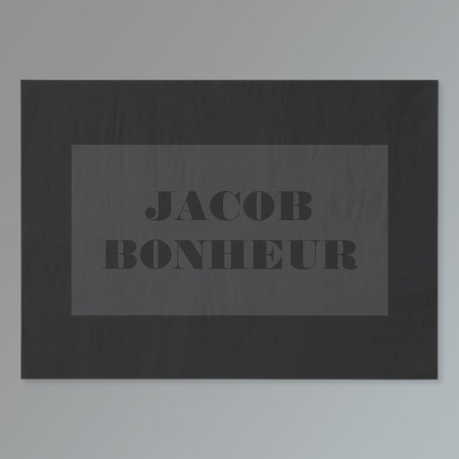 Papier Mousseline Nom moderne professionnel | Gris foncé et noir (Créateur téléchargé)