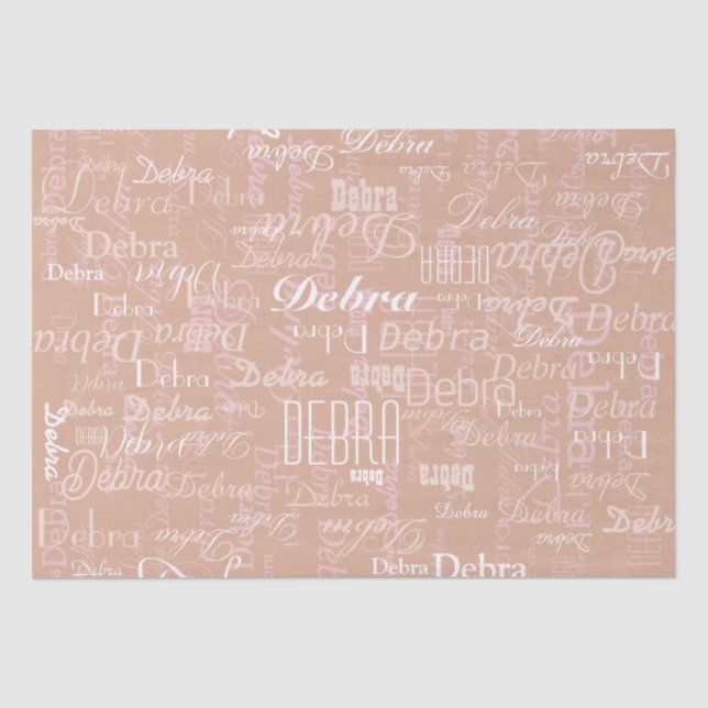 Papier Mousseline Nom personnalisé Dusty Rose (Recto)