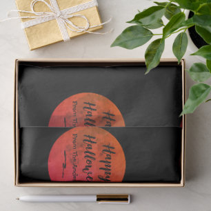 Papier Mousseline Nom personnalisé Pleine lune Motif Halloween heure