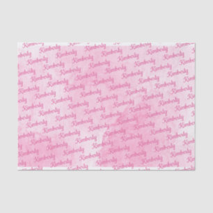 Papier Mousseline Nom personnalisé rose Personnalisé